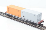 Bergs В-0211 вагон c двумя контейнерами по 20 футов "Морфлот" и "МПС". Номер платформы 421-3742  H0