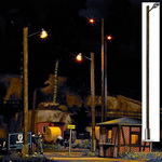 Busch 4111  Станционная лампа на деревянных опорах .142мм (желто-оранжевый свет)  H0
