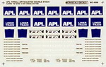Microscale 60-4096  Декаль для двухэтажных контейнеровозов APL 1986+  N